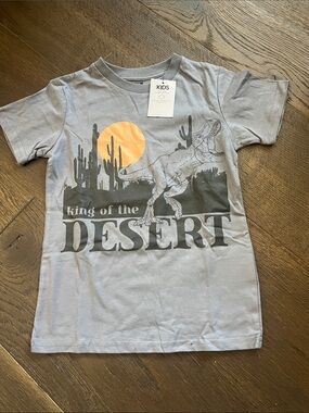 Cotton On Kids 'King of the Desert' Graphic Tee - Gray with Orange Accent